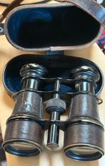 Antieke verrekijker in leder foudraal, Antiek en Kunst, Ophalen of Verzenden