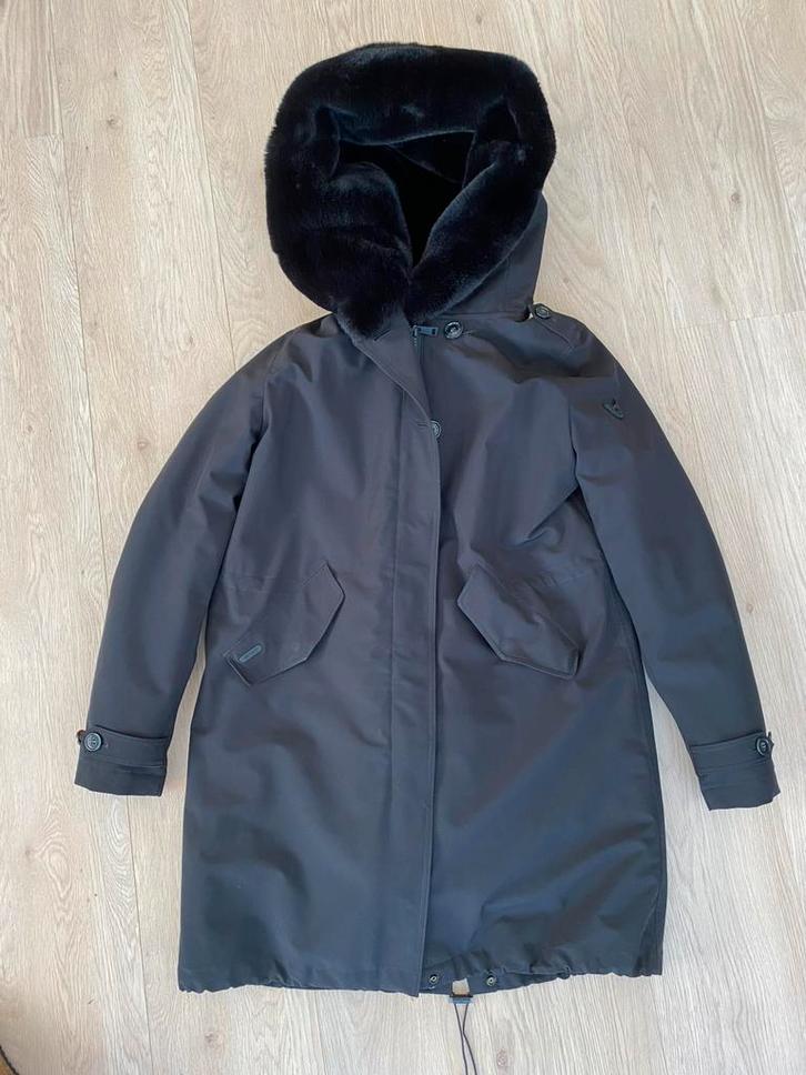 Airforce long teddy parka jas zwart XS - als nieuw, Kleding | Dames, Jassen | Winter, Zo goed als nieuw, Maat 34 (XS) of kleiner