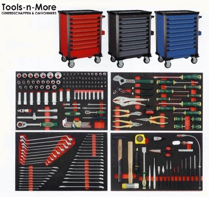 Force Gereedschapswagen 193 delig FOAM Zwart, Blauw of Rood, Doe-het-zelf en Verbouw, Gereedschap | Handgereedschap, Nieuw, Ophalen of Verzenden