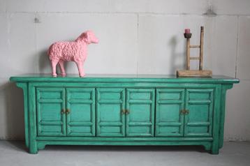 Unieke Oosterse Kast Vintage Look Meubel Bohemian Dressoir beschikbaar voor biedingen