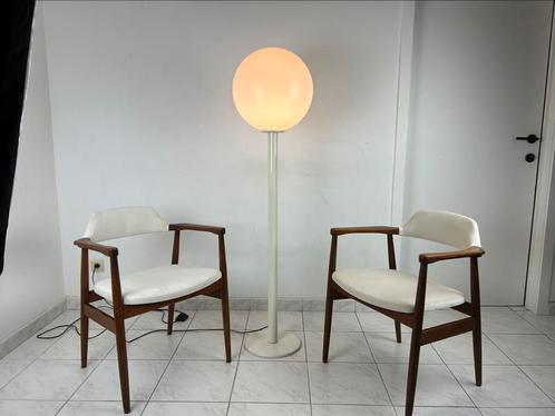 2x vintage Scandinavische stoel velvet geherstoffeerd, Huis en Inrichting, Stoelen, Zo goed als nieuw, Twee, Hout, Wit, Ophalen