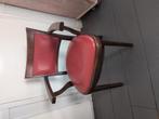 Hutten cafe stoelen met leer 4 stuks, Huis en Inrichting, Stoelen, Ophalen, Gebruikt, Bruin, Leer