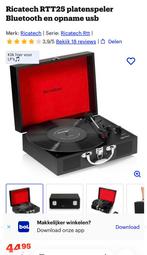 Ricatech RTT25 platenspeler Bluetooth en opname usb, Audio, Tv en Foto, Platenspelers, Overige merken, Ophalen of Verzenden, Zo goed als nieuw