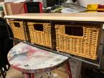 Leuke Kapstok met 3 rieten mandjes, Ophalen of Verzenden, Gebruikt