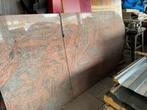 Granieten tafelblad 2 x 1 mtr zonder poot, Huis en Inrichting, Ophalen, 100 tot 150 cm, Rond, Zo goed als nieuw