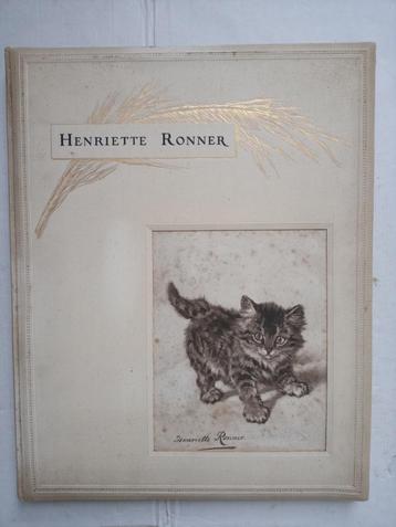 Oud album Henriette Ronner Knip hare Kunst gravures katten beschikbaar voor biedingen