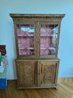 Antieke servieskast met roze fluwele binnenkant, Minder dan 50 cm, Met deur(en), 200 cm of meer, Zo goed als nieuw
