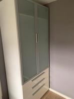 Witte kledingkast met lades en deuren, Huis en Inrichting, Kasten | Kledingkasten, Ophalen, 50 tot 100 cm, Zo goed als nieuw, Met lade(s)