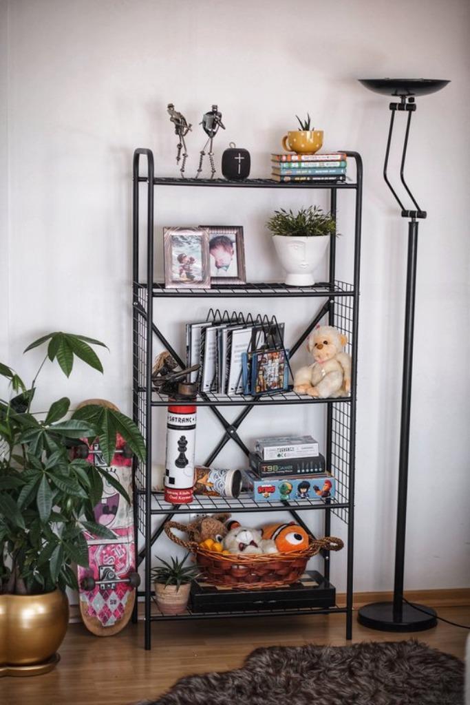 Nieuw-Metalen Boekenkast-69 x 35 x160 cm (BxDXH), Huis en Inrichting, Kasten | Boekenkasten, Nieuw, 50 tot 100 cm, 150 tot 200 cm