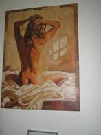 mooie lijst op doek geschilderd gesigneerd, Ophalen, Zo goed als nieuw, Overige materialen, 75 cm of meer