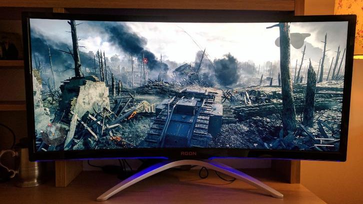 AOC AGON AG352UCG Zilver, Zwart, Computers en Software, Monitoren, Zo goed als nieuw, 61 t/m 100 Hz, DisplayPort, HDMI, Gaming