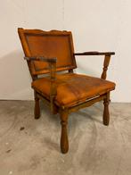 Vintage Jaren 60 Stoel met Armleuning, Gebruikt, Bruin, Ophalen of Verzenden, Eén