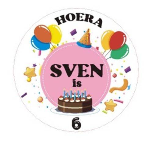 Traktatie bedankjes stickers vel birrthday met naam, Hobby en Vrije tijd, Stickers en Plaatjes, Nieuw, Sticker, Ophalen of Verzenden