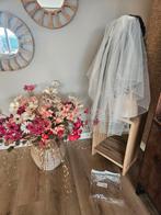 Nieuw sluier strass kraaltjes bling ivory cecile 90 cm, Ophalen of Verzenden, Nieuw, Wit, Accessoires