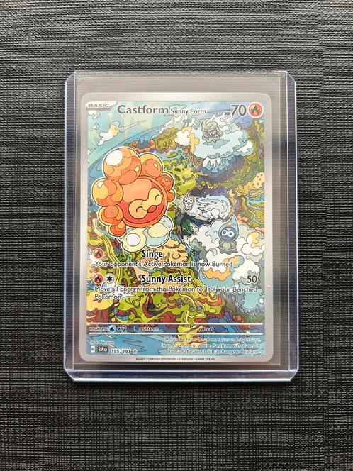 Castform Sunny Form 195/191 Pokémon Kaart, Hobby en Vrije tijd, Verzamelkaartspellen | Pokémon, Zo goed als nieuw, Losse kaart