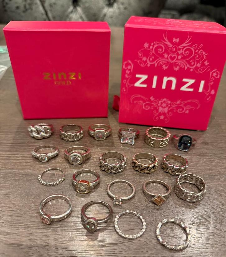 Lot zilveren 925 zinzi sieraden, Sieraden, Tassen en Uiterlijk, Ringen, Zo goed als nieuw, Dame, Kleiner dan 17, Zilver, Ophalen of Verzenden
