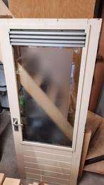 Stompe Hardhouten buitendeur met Thermopane glas+ ventilatie, Doe-het-zelf en Verbouw, Deuren en Horren, Ophalen, Gebruikt, 80 tot 100 cm
