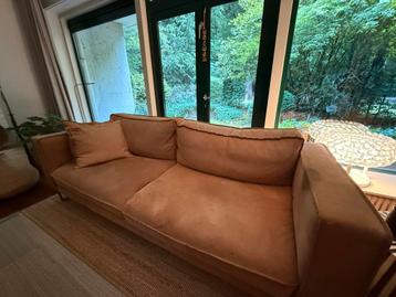 2,5 zit bank, cognac kleur, suede