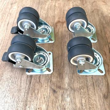 Set nieuwe zwenkwielen, max 50kg/wiel, 5,5 cm doorsnede beschikbaar voor biedingen