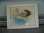 Mooi ingelijste Bessie Pease Gutmann"Awakening Baby"23x18cm, Ophalen of Verzenden, Zo goed als nieuw