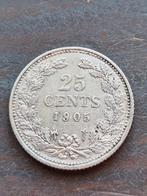 25 cent 1905 Wilhelmina, Postzegels en Munten, Munten | Nederland, Ophalen of Verzenden, Koningin Wilhelmina, 25 cent, Zilver