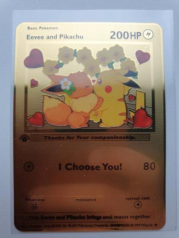 Eevee and Pikachu I Choose You! Hart hartjes Metal Card beschikbaar voor biedingen