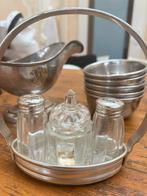 Vintage peper, zout en mosterdstel, Antiek en Kunst, Antiek | Bestek, Ophalen of Verzenden