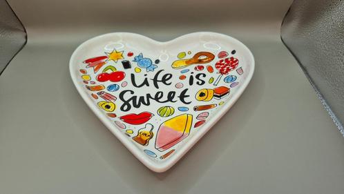 Blond Amsterdam Hartvormige bord specials " Life is sweet ", Huis en Inrichting, Keuken | Servies, Zo goed als nieuw, Bord(en)