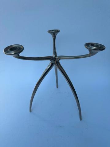 Space age design rvs kandelaar de bijenkorf jaren 70  beschikbaar voor biedingen