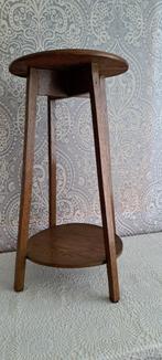 Houten plantentafel, bijzettafel, Minder dan 55 cm, Gebruikt, Retro, brocante, Rond