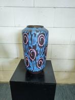 West Germany Scheurich vaas 517 38 blauw rose decor, Ophalen of Verzenden