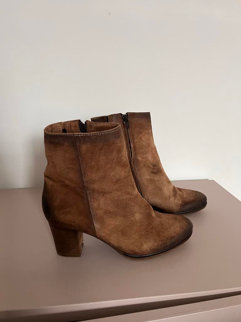 Manas Laarsjes - Maat 40 - Amper Gedragen, Ophalen of Verzenden, Zo goed als nieuw, Bruin, Lage of Enkellaarzen