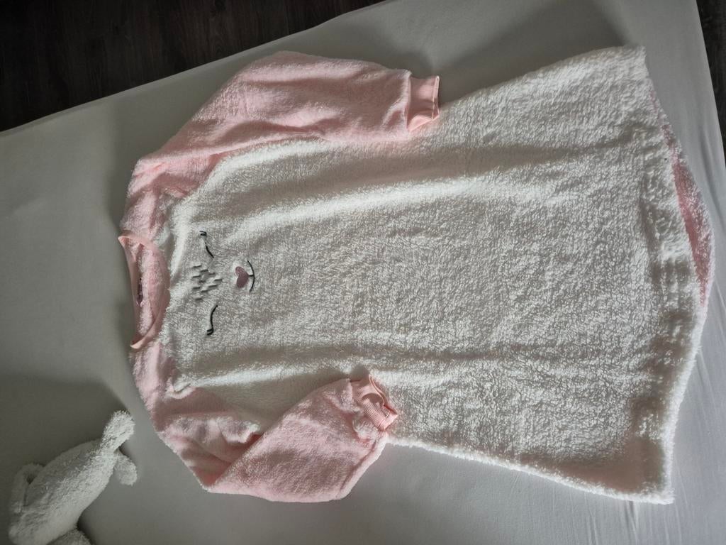 Hunkelmoller Fleece Nacht Japon, kleur roze en wit, maat L, Hunkemöller, Ophalen of Verzenden, Nieuw, Maat 42/44 (L)