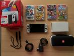 Nintendo Switch Oled inclusief beschermhoes en 4 games, Spelcomputers en Games, Spelcomputers | Nintendo Switch, Switch OLED, Met games