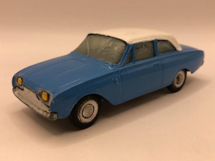 Tekno Denmark 826 Taunus 17M blauw+wit REPAINT - M5, Hobby en Vrije tijd, Modelauto's | 1:43, Gebruikt, Auto, Overige merken, Ophalen of Verzenden