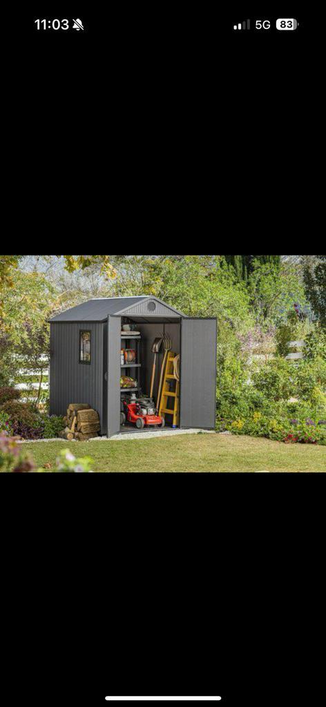 Keter Darwin 66 grey tuinhuis, Tuin en Terras, Tuinhuizen, Zo goed als nieuw, Tuinhuis, Kunststof, Minder dan 250 cm, Minder dan 200 cm