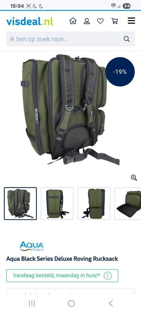 Aqua Black Series Deluxe Roving Rucksack, Watersport en Boten, Hengelsport | Karpervissen, Zo goed als nieuw, Overige typen, Ophalen