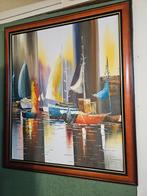 Olieverf op doek schilderij met certificaat!, Ophalen, 50 tot 75 cm, Zo goed als nieuw, Schilderij