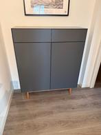 Grijze opbergkast kast schoenenkast antraciet 132x110x38, Ophalen, Gebruikt