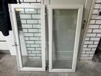 Houten raamkozijnen (L en R, 135x57 cm), incl. dubbel glas, Doe-het-zelf en Verbouw, Ophalen, Minder dan 80 cm, Gevelraam of Ruit
