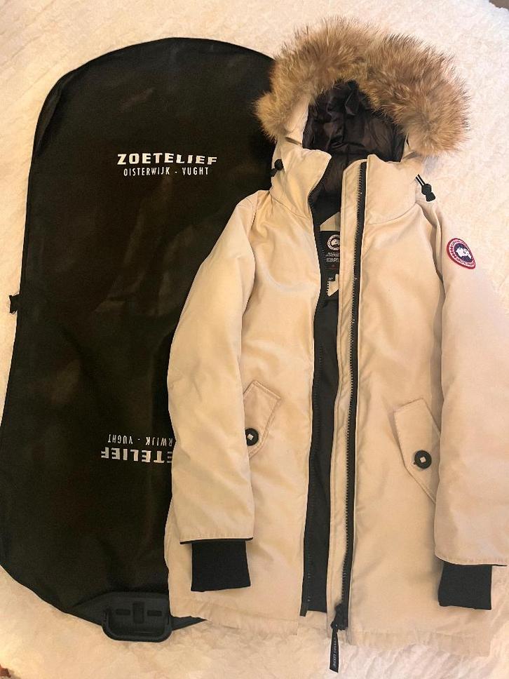 Canada Goose ecru dames parka nieuw 1044 euro 2x gedragen 36, Kleding | Dames, Jassen | Winter, Zo goed als nieuw, Maat 36 (S)