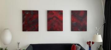 Schilderijen, drieluik abstract beschikbaar voor biedingen