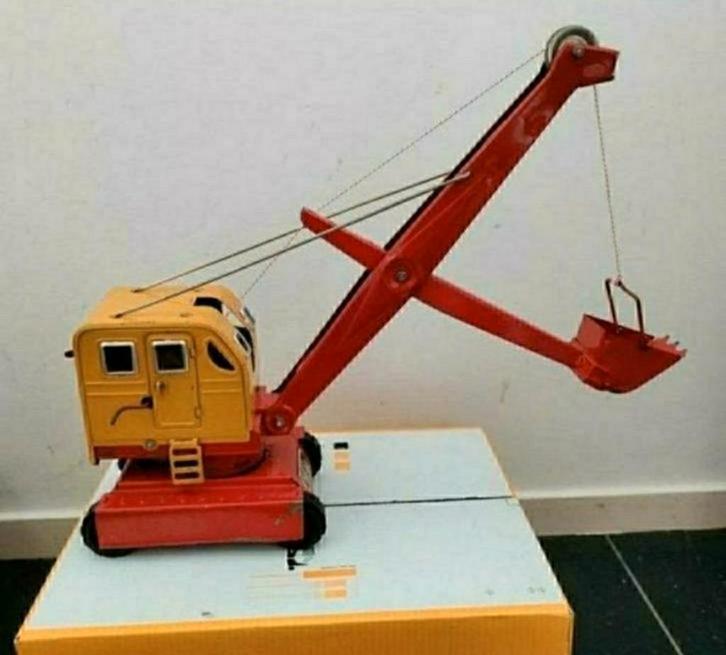 Hijskraan,Russisch,USSR,speelgoed,19-88,Graafmachine,Kraan, Antiek en Kunst, Antiek | Speelgoed, Ophalen of Verzenden