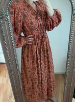 Joya’s Vida Puff Sleeve Dress Cotton - koraal - Free size, Ophalen of Verzenden, Zo goed als nieuw, Oranje, Overige typen