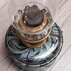Oud olielampje glas staand blauwgroen/zwart, Antiek en Kunst, Ophalen
