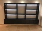Zwarte Zwevende Kast met Verlichting - Vakkenkast/Buffetkast, Ophalen, Zo goed als nieuw, 200 cm of meer, 150 tot 200 cm
