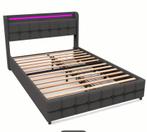 Luxe LED Bed met Lades 140x200  €500, Wit, Hout, Nieuw, Tweepersoons