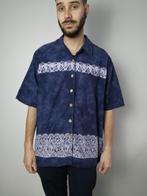 Vintage 90's hawaii shirt / overhemd / print / blauw / L-XL, Blauw, Vintage, Ophalen of Verzenden, HGV