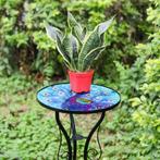 IJzer-Glas Pauw Ronde Zij-tafeltje Mozaïek bijzettafel Nieuw, 45 tot 60 cm, Minder dan 55 cm, Rond, Nieuw