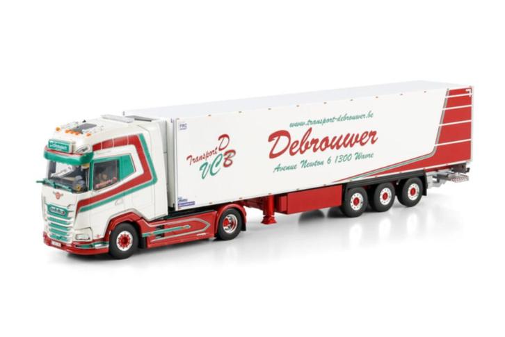 Transport Debrouwer; DAF XG+ 4X2 REEFER TRAILER - 3 AXLE, Hobby en Vrije tijd, Modelauto's | 1:50, Nieuw, Bus of Vrachtwagen, Wsi